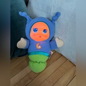 Vintage Glow Worm Plush Toy - Blue and Green
